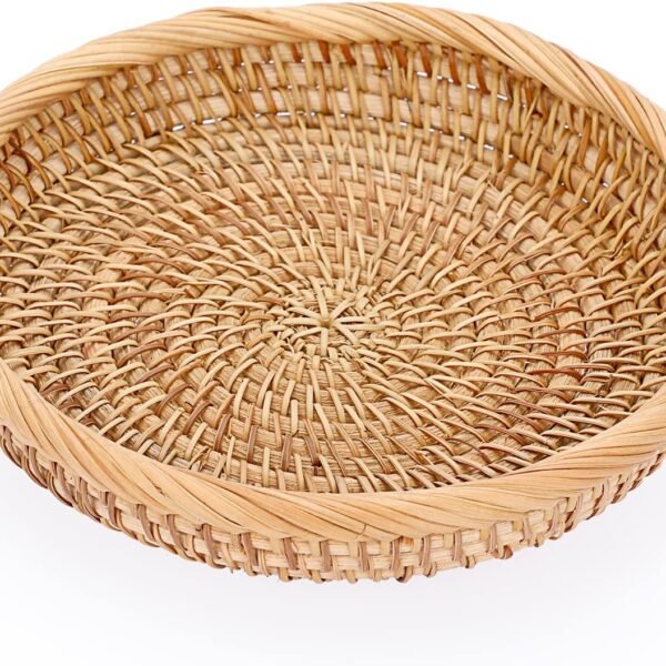Small Round Woven Storage Basket with Handle