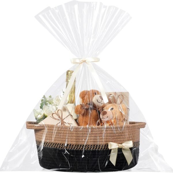 Woven Empty Gift Basket, Black and Brown