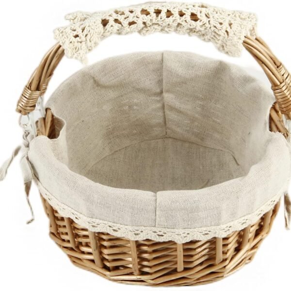 Wicker Storage Basket with Handles for Picnic and Home Decor