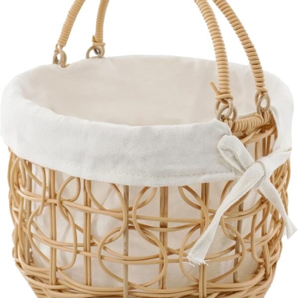 Small Wicker Picnic Basket with Handles and Lining