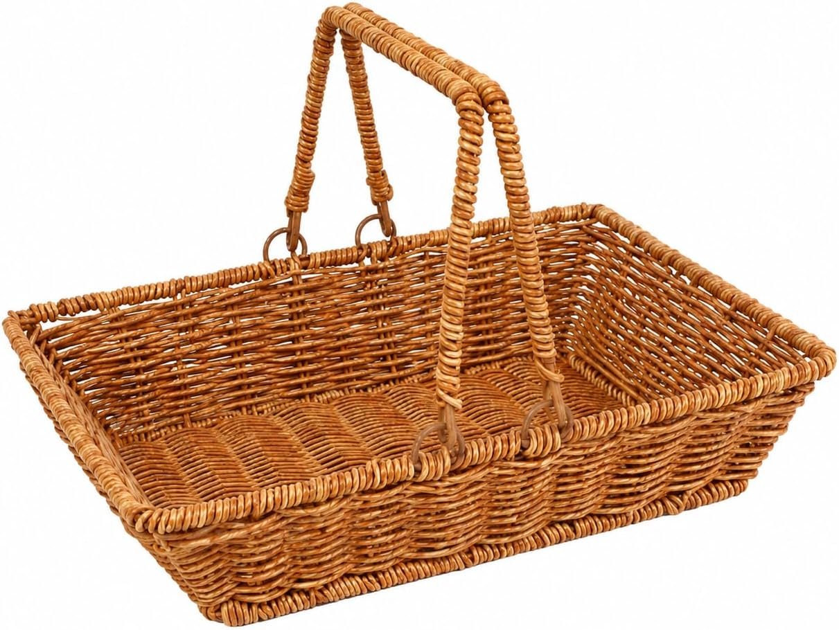 Large Wicker Garden Harvest Basket with Handles
