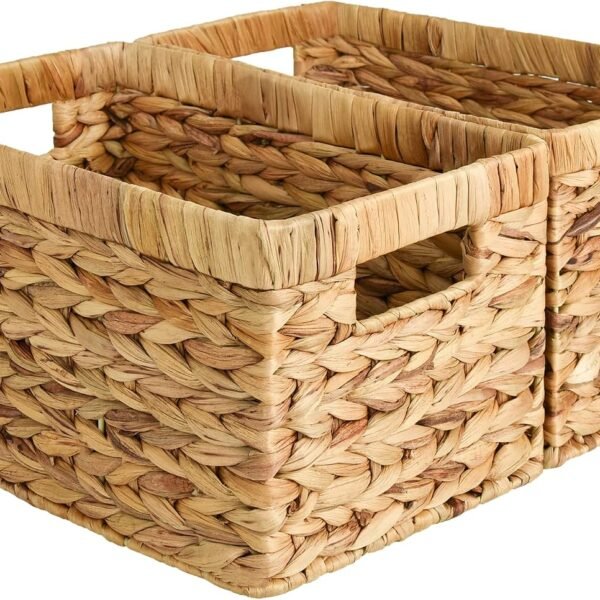 Wicker Storage Baskets for Shelves, 2 Pack