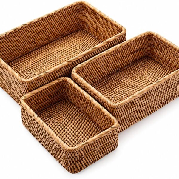 Natural Woven Storage Baskets, Set of 3