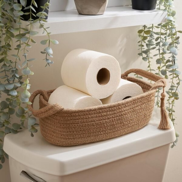 Decorative Jute Rope Toilet Paper Storage Basket