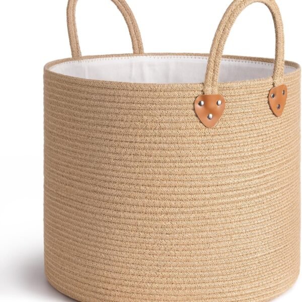 Large 50L Woven Blanket and Laundry Basket with Handles