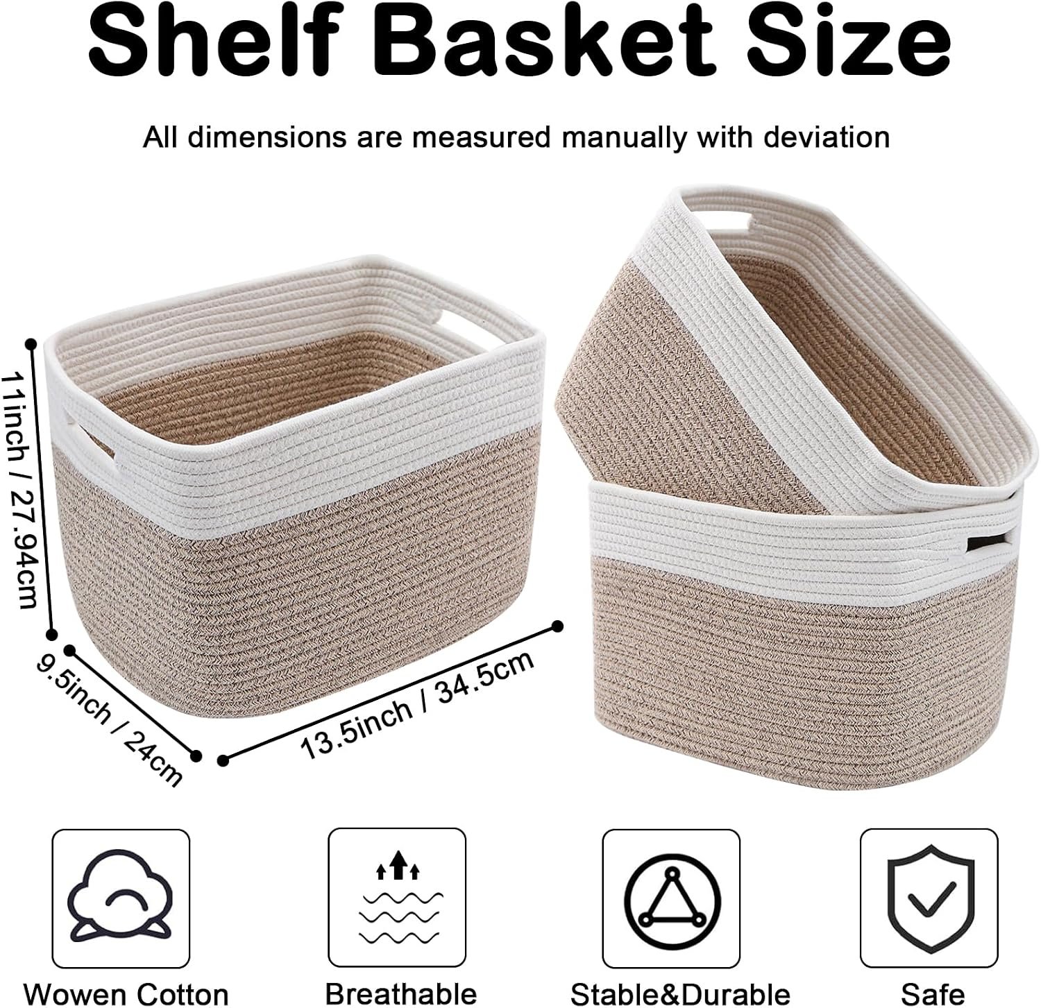 Woven Storage Baskets with Handles, Set of 3 Image 2