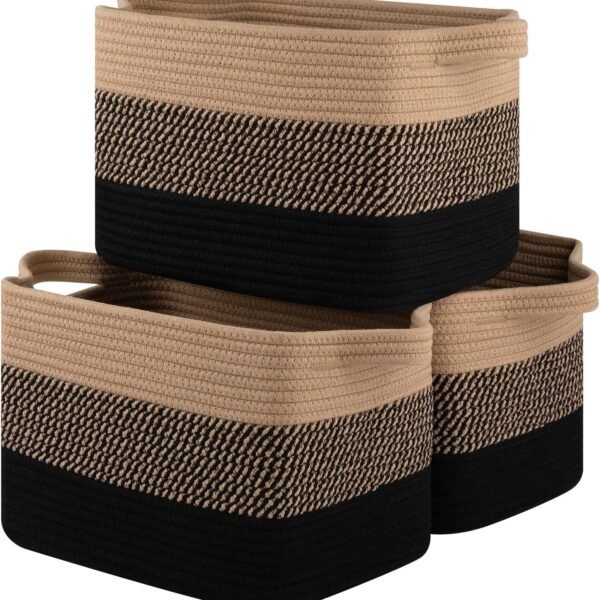 Woven Storage Baskets for Organizing, 3 Pack