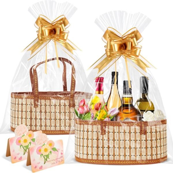 Woven Bamboo Gift Baskets, Set of 2