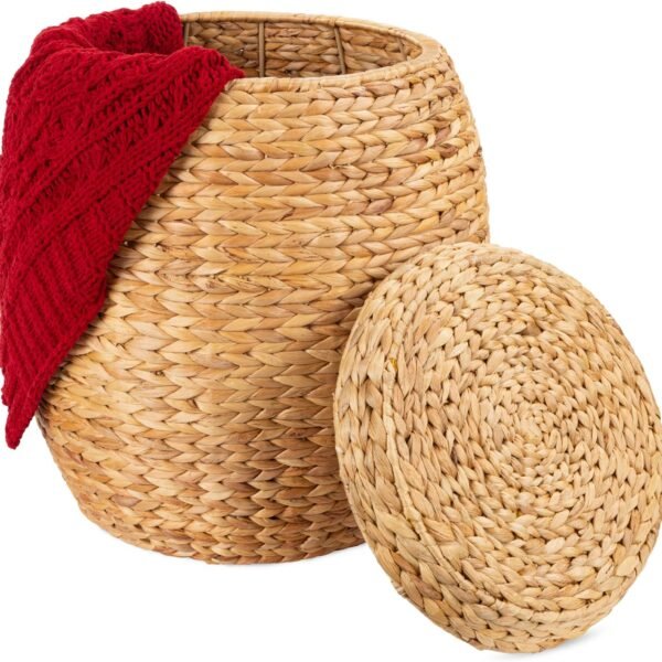 Multipurpose Woven Storage Basket with Lid
